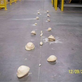cost-effective and non-invasive method of injecting polyurethane under concrete slabs to secure industrial concrete floors