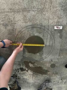 self-leveling underlayment flow test